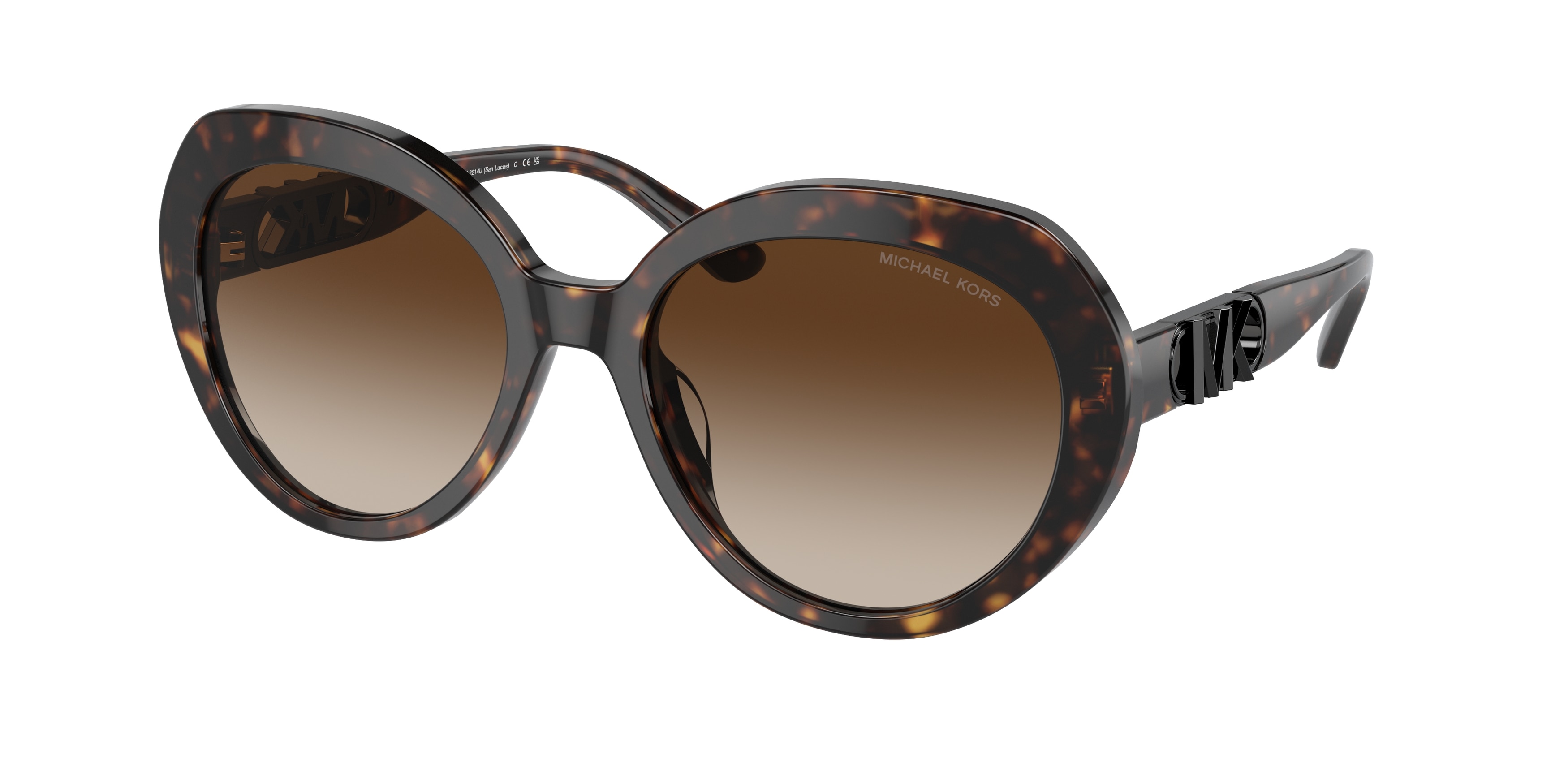 Michael Kors Damen MK2214U San Lucas 300613 Sonnenbrillen Acetat SchildkröTe Braun Rund Normal Schattiert-image